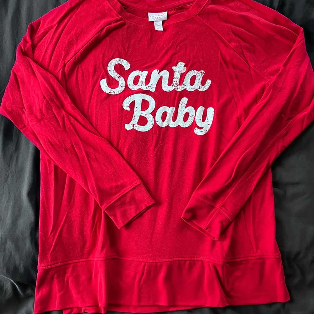 ‘Santa Baby’ Red Maternity Shirt